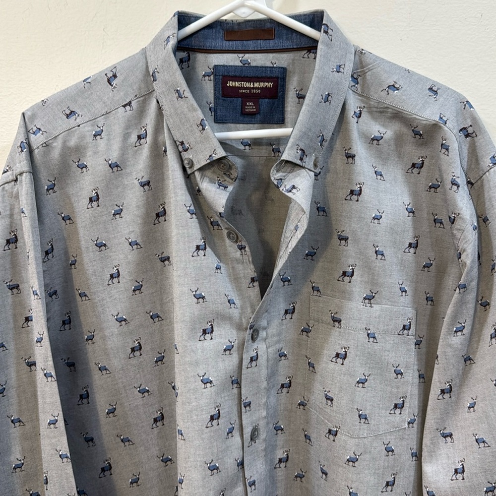 Johnston and Murphy 2XL button down shirt with deer